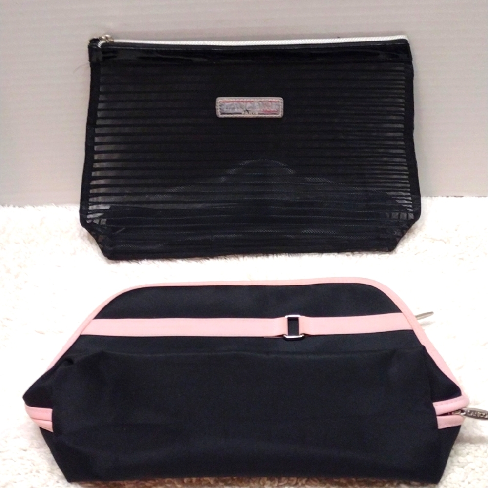 Lancome Paris Mesh Makeup and Large Cosmetic Bag Lot of 2